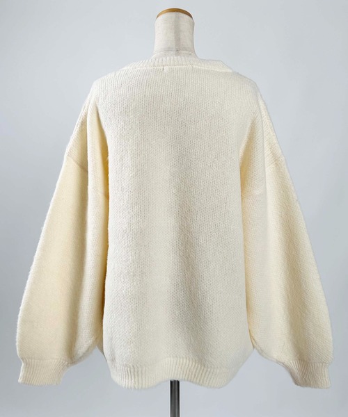 PICCIN（ピッチン）の「クルーネックオーバーサイズニット（ニット/セーター・レディース・チャコールグレー/ピンク/ブルー/イエロー/オフホワイト・M）」の13枚目の写真