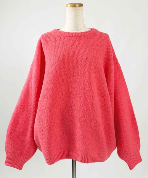 PICCIN（ピッチン）の「クルーネックオーバーサイズニット（ニット/セーター・レディース・チャコールグレー/ピンク/ブルー/イエロー/オフホワイト・M）」の7枚目の写真