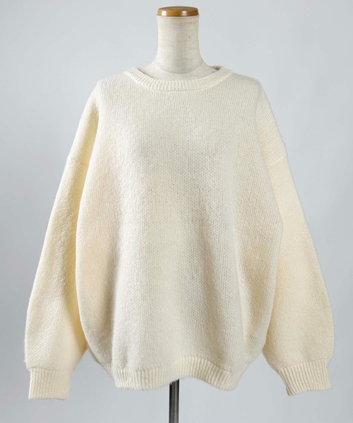 PICCIN（ピッチン）の「クルーネックオーバーサイズニット（ニット/セーター・レディース・チャコールグレー/ピンク/ブルー/イエロー/オフホワイト・M）」の11枚目の写真