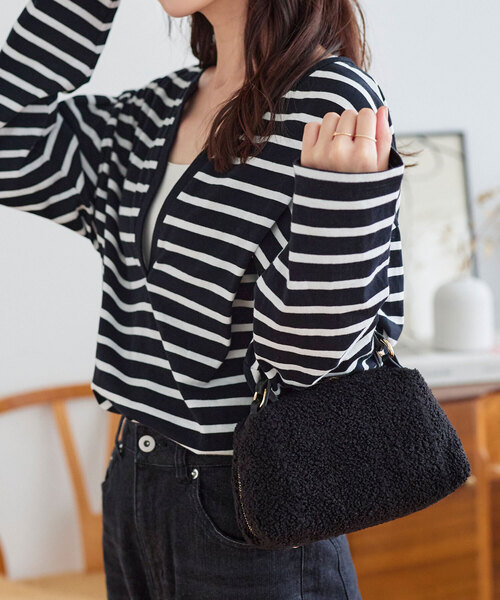 KOBE LETTUCE（コウベレタス）の「[ 選べる2素材 ] 2ハンドルミニバッグ（ハンドバッグ・レディース・ベージュ系/グレー系/ブラック系1/ホワイト系/ブラック系・FREE）」の2枚目の写真