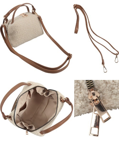 KOBE LETTUCE（コウベレタス）の「[ 選べる2素材 ] 2ハンドルミニバッグ（ハンドバッグ・レディース・ベージュ系/グレー系/ブラック系1/ホワイト系/ブラック系・FREE）」の9枚目の写真