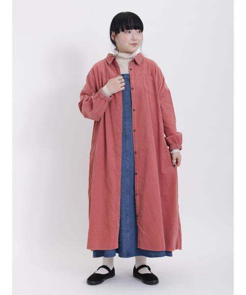 Samansa Mos2（サマンサ モスモス）の「コーディロイシャツワンピース（ワンピース・レディース・モカ/ピンク/グリーン/イエロー/ベージュ・F）」の18枚目の写真