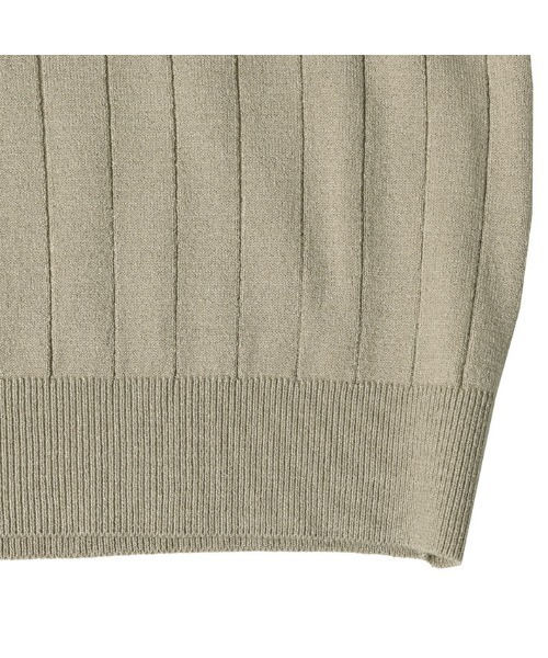 タートルネックニットワイドリブ編み