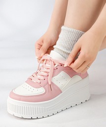 MS（エムエス）の「LOVE HUNTER/ 厚底 ローカット コートスニーカー 7.5cmヒール ダッドスニーカー 韓国ファッション レディース (1650)（スニーカー）」