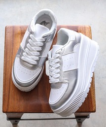 LOVE HUNTER/ 厚底 ローカット コートスニーカー 7.5cmヒール ダッドスニーカー 韓国ファッション レディース (1650)