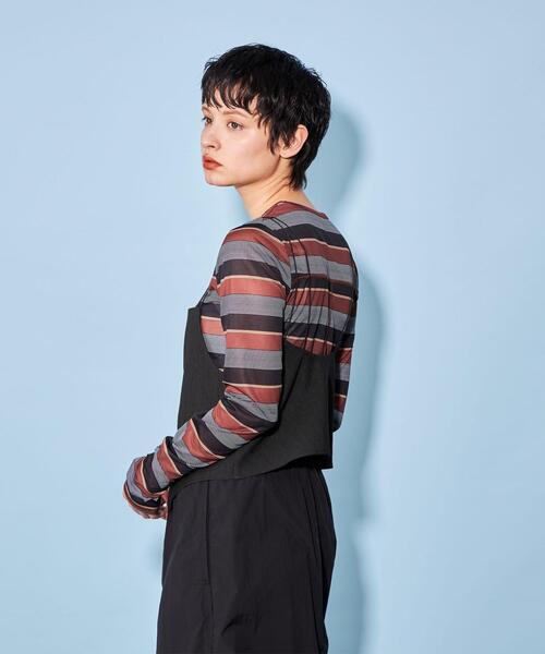 CITEN（シテン）の「＜CITEN＞ボタンフロント ショート キャミソール（キャミソール・レディース・ブラック/ホワイト・FREE）」の8枚目の写真