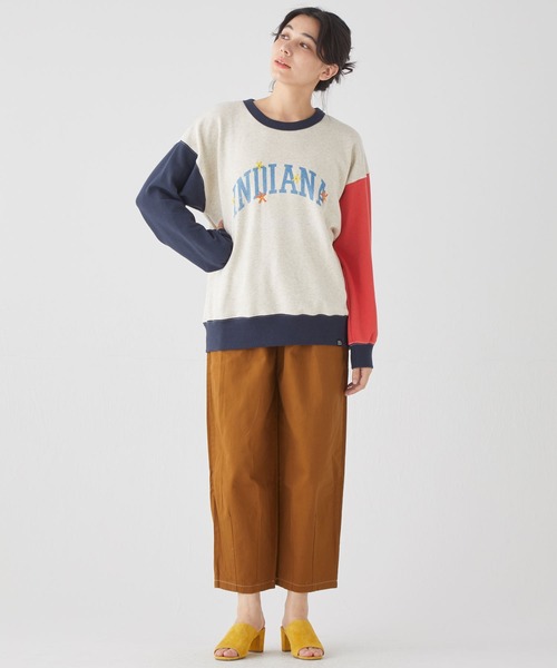 KRIFF MAYER Lady's Collection(クリフメイヤーレディースコレクション)の「のび~る小花刺繍クルー(スウェット・レディース・レッド/グレー/オートミール/カラフル/ネイビー・MEDIUM/LARGE)」の6枚目の写真