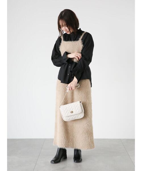 Te chichi TERRASSE（テチチテラス）の「シャギービスチェ(セットアップ可)（ニット/セーター・レディース・ブラック/ベージュ/オフホワイト・F）」の12枚目の写真