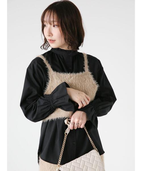 Te chichi TERRASSE（テチチテラス）の「シャギービスチェ(セットアップ可)（ニット/セーター・レディース・ブラック/ベージュ/オフホワイト・F）」の14枚目の写真