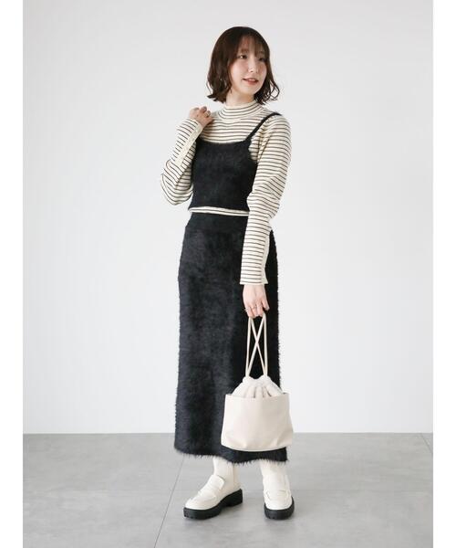 Te chichi TERRASSE（テチチテラス）の「シャギービスチェ(セットアップ可)（ニット/セーター・レディース・ブラック/ベージュ/オフホワイト・F）」の15枚目の写真