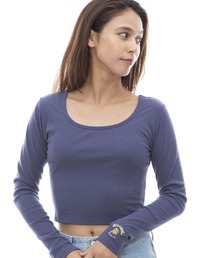 【直営店限定】BILLABONG レディース 2WAY BABY FIT LS TEE ロンT 【2024年春夏モデル】/ビラボンクロップドストレッチリブランドネックロングカットソー