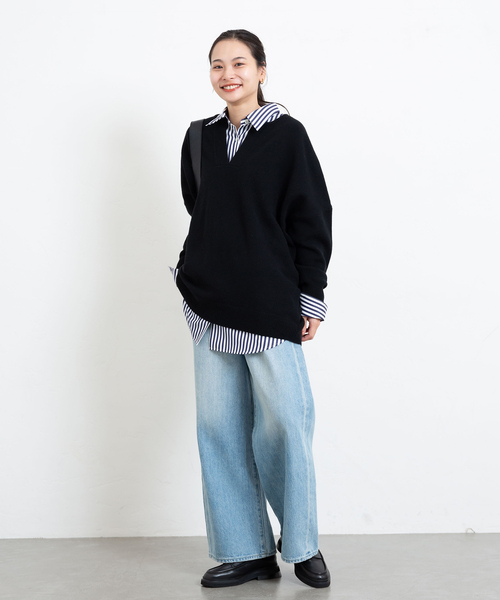 JOURNAL STANDARD（ジャーナルスタンダード）の「《追加3》MUSIC カフタンプルオーバー（ニット/セーター・レディース・レッド/ブラック/ホワイト系その他/チャコールグレー・FREE）」の5枚目の写真