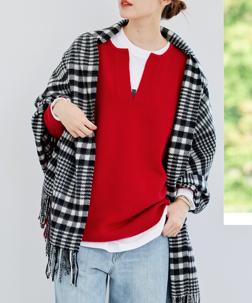 【美品】 JOURNAL STANDARD MUSIC カフタンプルオーバー 赤 JOURNAL STANDARD（ジャーナルスタンダード） ニット セーター 「WEB