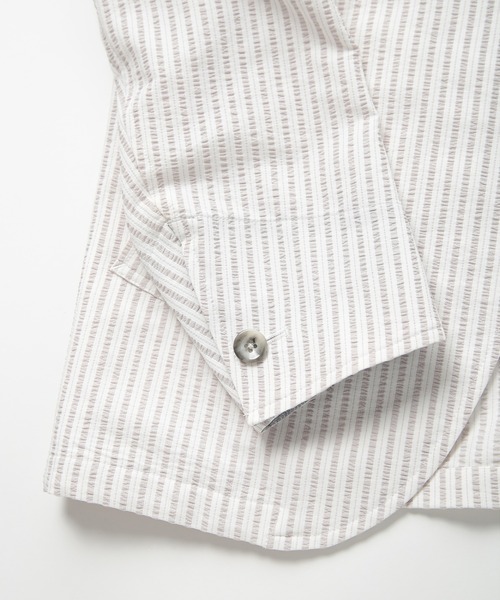 MEN'S BIGI(メンズビギ)の「【COOL MAX】サッカーストライプテーラードジャケット(テーラードジャケット・メンズ・ネイビー/グレー/グリーン・01/04/03/02)」の12枚目の写真