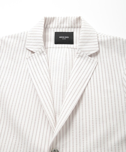 MEN'S BIGI(メンズビギ)の「【COOL MAX】サッカーストライプテーラードジャケット(テーラードジャケット・メンズ・ネイビー/グレー/グリーン・01/04/03/02)」の18枚目の写真