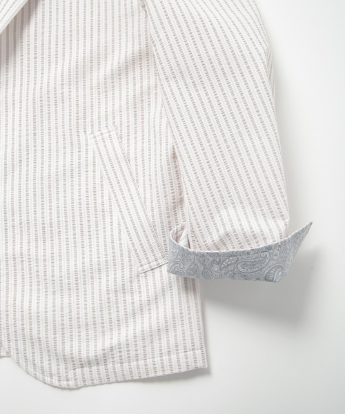 MEN'S BIGI(メンズビギ)の「【COOL MAX】サッカーストライプテーラードジャケット(テーラードジャケット・メンズ・ネイビー/グレー/グリーン・01/04/03/02)」の13枚目の写真