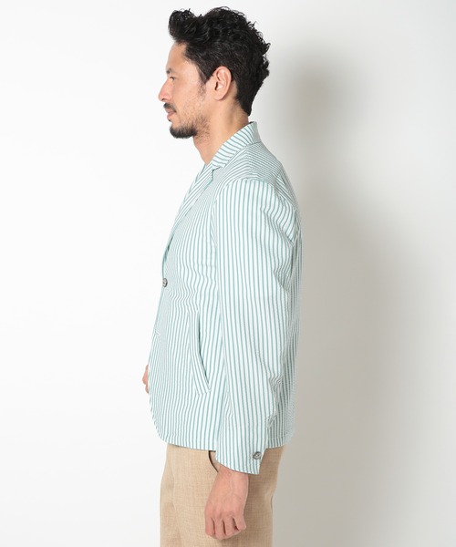 MEN'S BIGI(メンズビギ)の「【COOL MAX】サッカーストライプテーラードジャケット(テーラードジャケット・メンズ・ネイビー/グレー/グリーン・01/04/03/02)」の16枚目の写真