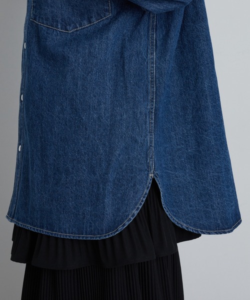 COLONY 2139（コロニートゥーワンスリーナイン）の「デニム長袖オーバーシャツ（シャツ/ブラウス・レディース・ブルー/サックスブルー/ライトグレー・FREE）」の20枚目の写真