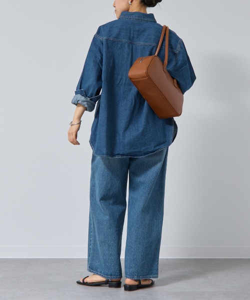 COLONY 2139（コロニートゥーワンスリーナイン）の「デニム長袖オーバーシャツ（シャツ/ブラウス・レディース・ブルー/サックスブルー/ライトグレー・FREE）」の10枚目の写真