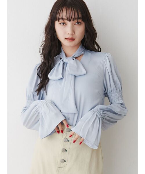 jouetie(ジュエティ)の「リボンタイブラウス(シャツ/ブラウス・レディース・アイボリー/ブルー/ピンク/ブラック・MEDIUM)」の21枚目の写真