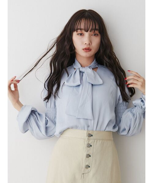 jouetie(ジュエティ)の「リボンタイブラウス(シャツ/ブラウス・レディース・アイボリー/ブルー/ピンク/ブラック・MEDIUM)」の22枚目の写真