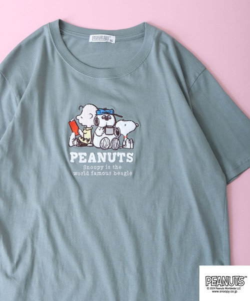 PEANUTS（ピーナッツ）の「PEANUTS スヌーピー 半袖 Tシャツ（Tシャツ/カットソー・レディース・杢グレー/ホワイト系その他/レモンイエロー/ブラック/ライトカーキ/オフホワイト・LL/S/M/L）」の5枚目の写真