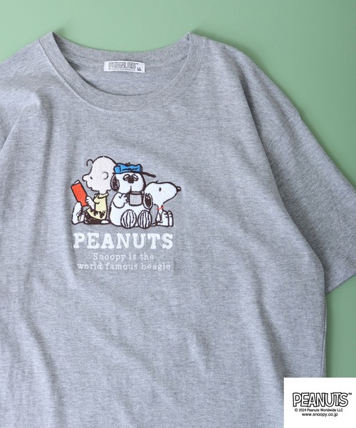 PEANUTS（ピーナッツ）の「PEANUTS スヌーピー 半袖 Tシャツ（Tシャツ/カットソー・レディース・杢グレー/ホワイト系その他/レモンイエロー/ブラック/ライトカーキ/オフホワイト・LL/S/M/L）」の4枚目の写真