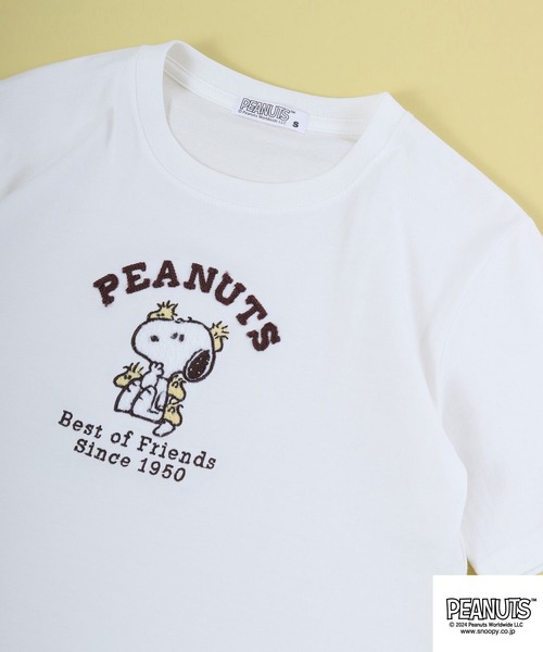 PEANUTS（ピーナッツ）の「PEANUTS スヌーピー 半袖 Tシャツ（Tシャツ/カットソー・レディース・杢グレー/ホワイト系その他/レモンイエロー/ブラック/ライトカーキ/オフホワイト・LL/S/M/L）」の2枚目の写真