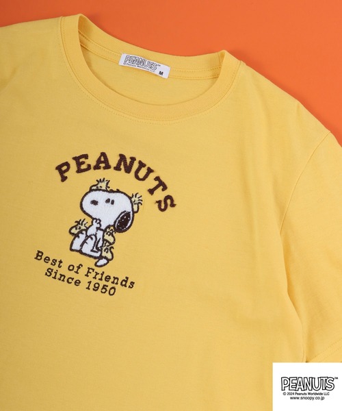 PEANUTS（ピーナッツ）の「PEANUTS スヌーピー 半袖 Tシャツ（Tシャツ/カットソー・レディース・杢グレー/ホワイト系その他/レモンイエロー/ブラック/ライトカーキ/オフホワイト・LL/S/M/L）」の6枚目の写真