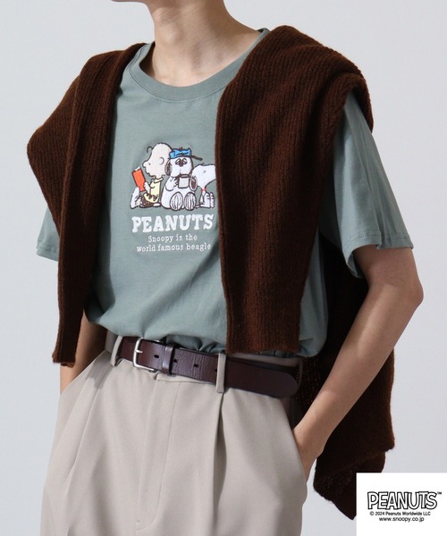 PEANUTS（ピーナッツ）の「PEANUTS スヌーピー 半袖 Tシャツ（Tシャツ/カットソー・レディース・杢グレー/ホワイト系その他/レモンイエロー/ブラック/ライトカーキ/オフホワイト・LL/S/M/L）」の22枚目の写真