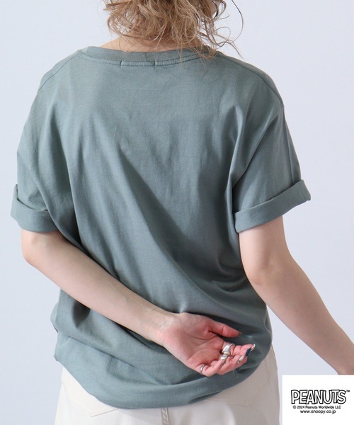 PEANUTS（ピーナッツ）の「PEANUTS スヌーピー 半袖 Tシャツ（Tシャツ/カットソー・レディース・杢グレー/ホワイト系その他/レモンイエロー/ブラック/ライトカーキ/オフホワイト・LL/S/M/L）」の20枚目の写真