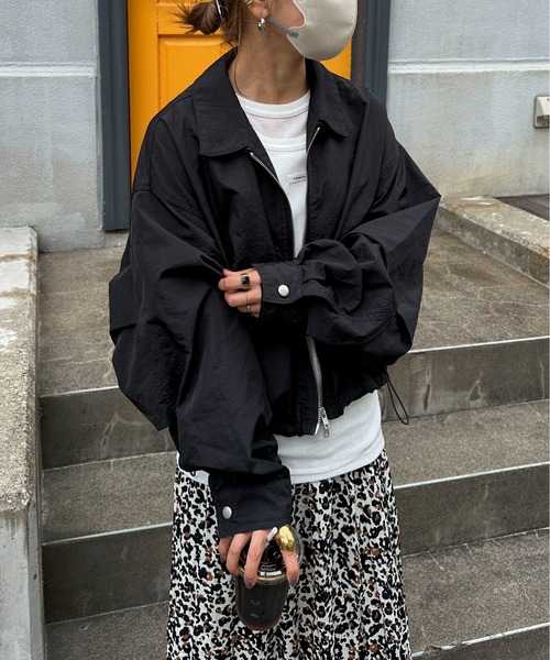 【jusglitty】ショートブルゾン　ナイロンジャケット　黒　SIZE1 SLICK ジャケット ブルゾン ショートブルゾン アウター メンズ