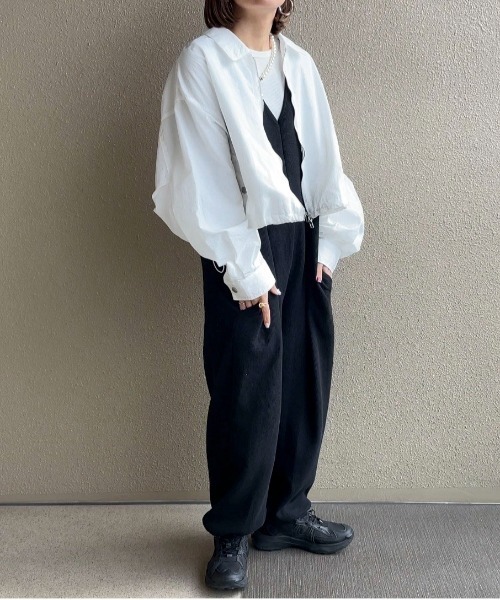 feepur by saya（フェピュールバイサヤ）の「ナイロンショートブルゾン（ナイロンジャケット・レディース・ブラック/アイボリー/カーキ・MEDIUM）」の15枚目の写真