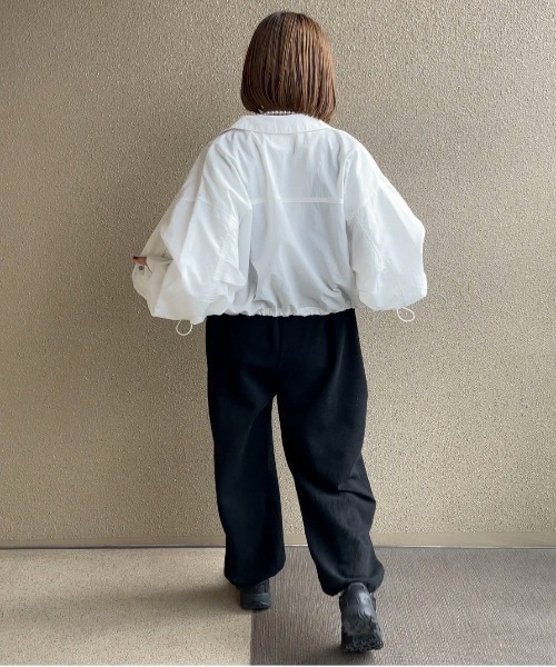 feepur by saya（フェピュールバイサヤ）の「ナイロンショートブルゾン（ナイロンジャケット・レディース・ブラック/アイボリー/カーキ・MEDIUM）」の12枚目の写真