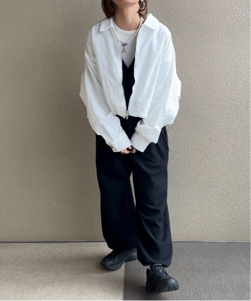 feepur by saya（フェピュールバイサヤ）の「ナイロンショートブルゾン（ナイロンジャケット・レディース・ブラック/アイボリー/カーキ・MEDIUM）」の20枚目の写真