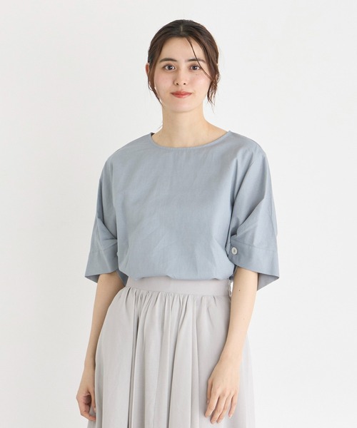 INED CLARO（イネドクラロ）の「リネンコットンブラウス【セットアップ対応】（シャツ/ブラウス・レディース・オレンジ/ブルー/ブラック・フリー）」の3枚目の写真