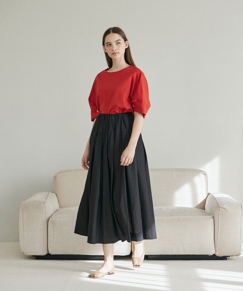 INED CLARO（イネドクラロ）の「リネンコットンブラウス【セットアップ対応】（シャツ/ブラウス・レディース・オレンジ/ブルー/ブラック・フリー）」の7枚目の写真