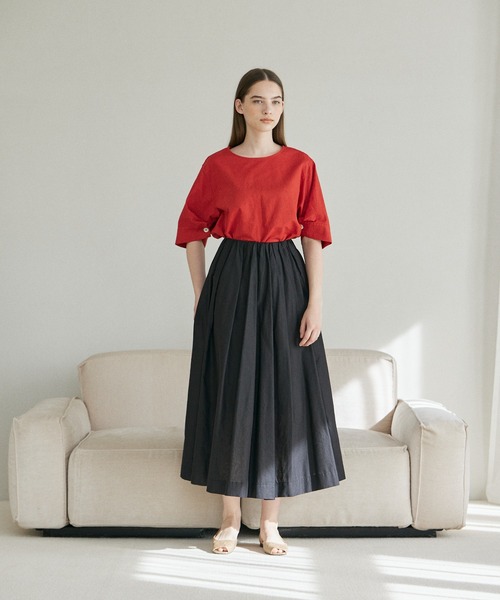 INED CLARO（イネドクラロ）の「リネンコットンブラウス【セットアップ対応】（シャツ/ブラウス・レディース・オレンジ/ブルー/ブラック・フリー）」の17枚目の写真