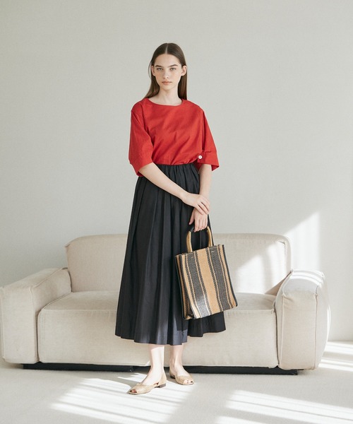 INED CLARO（イネドクラロ）の「リネンコットンブラウス【セットアップ対応】（シャツ/ブラウス・レディース・オレンジ/ブルー/ブラック・フリー）」の21枚目の写真