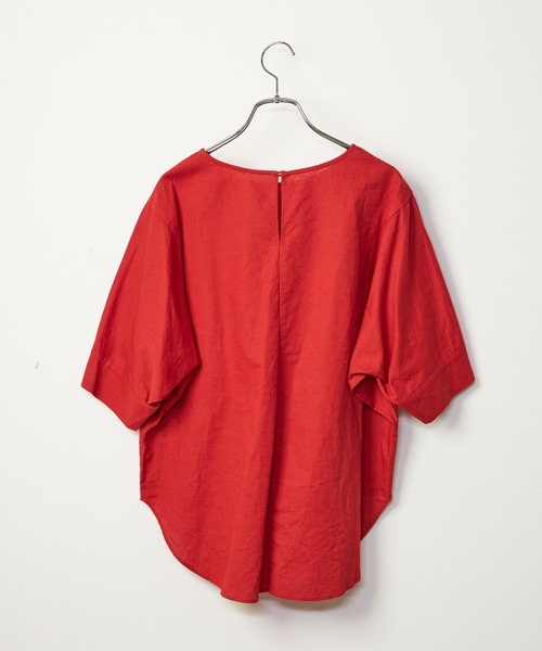 INED CLARO（イネドクラロ）の「リネンコットンブラウス【セットアップ対応】（シャツ/ブラウス・レディース・オレンジ/ブルー/ブラック・フリー）」の10枚目の写真