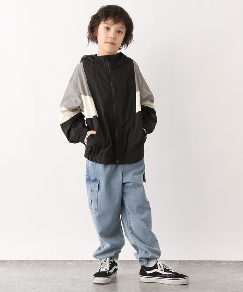 GLOBAL WORK(グローバルワーク)の「洗える撥水切り替えパーカー/995350(ナイロンジャケット・キッズ・ブラック×グレー/ブラック×ブルー・120cm/130cm/140cm/150cm/160cm/170cm)」の6枚目の写真