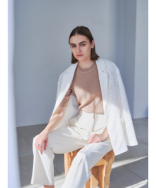 YECCA VECCA（イェッカヴェッカ）の「サイドベルテッドハイウエストパンツ（その他パンツ・レディース・アイボリー/グリーン/ベージュ/ネイビー・S/M/M-L）」の9枚目の写真