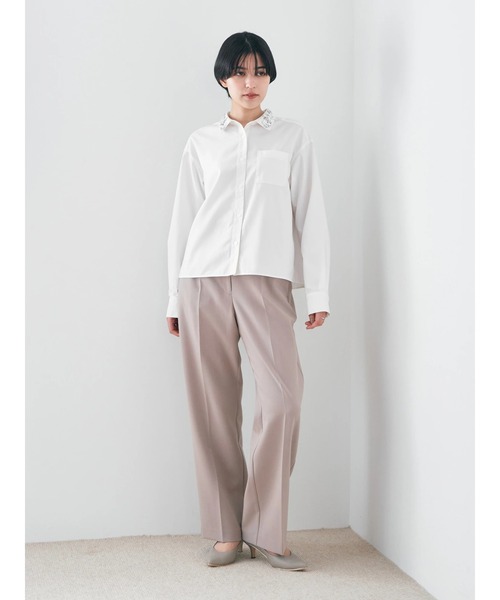 YECCA VECCA（イェッカヴェッカ）の「サイドベルテッドハイウエストパンツ（その他パンツ・レディース・アイボリー/グリーン/ベージュ/ネイビー・S/M/M-L）」の14枚目の写真