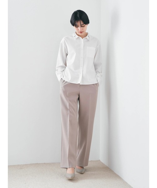 YECCA VECCA（イェッカヴェッカ）の「サイドベルテッドハイウエストパンツ（その他パンツ・レディース・アイボリー/グリーン/ベージュ/ネイビー・S/M/M-L）」の15枚目の写真