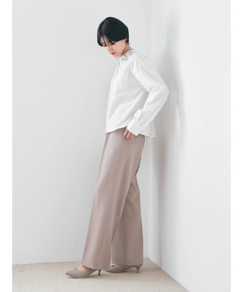 YECCA VECCA（イェッカヴェッカ）の「サイドベルテッドハイウエストパンツ（その他パンツ・レディース・アイボリー/グリーン/ベージュ/ネイビー・S/M/M-L）」の16枚目の写真