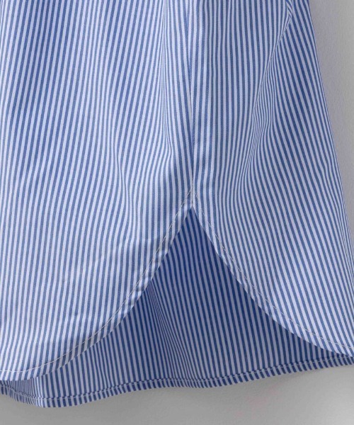 NAVY（ネイビー）の「NAVY ストライプシャツ（シャツ/ブラウス・レディース・ネイビー/ベージュ/グリーン/サックスブルー・M/L/S/XL）」の7枚目の写真