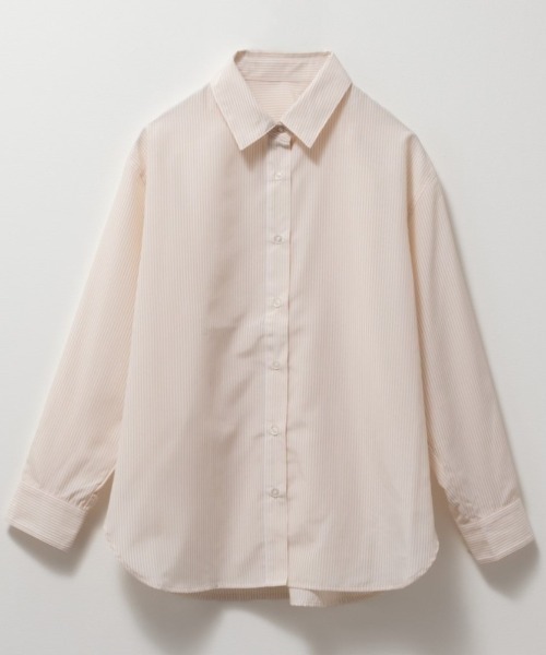 NAVY（ネイビー）の「NAVY ストライプシャツ（シャツ/ブラウス・レディース・ネイビー/ベージュ/グリーン/サックスブルー・M/L/S/XL）」の11枚目の写真