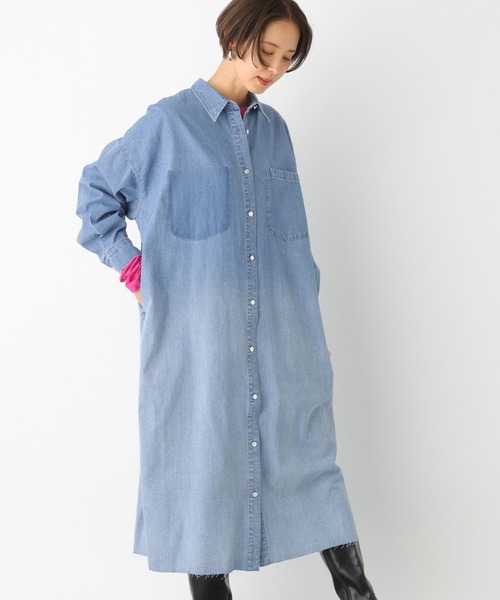 【セール】デニムロングシャツワンピース 987257（ワンピース）｜LEPSIM（レプシィム）