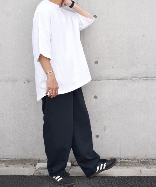 SHIPS any（シップス エニィ）の「SHIPS any: COTTON USA ドルマン サイド ポケット Tシャツ 24SS◇（Tシャツ/カットソー・メンズ・ホワイト/チャコールグレー/ブラック/ベージュ/ブルー/ライトブルー・SMALL/MEDIUM/LARGE）」の14枚目の写真