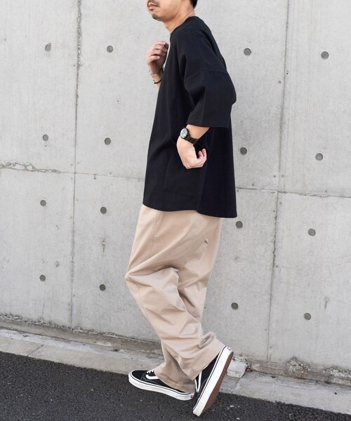 SHIPS any（シップス エニィ）の「SHIPS any: COTTON USA ドルマン サイド ポケット Tシャツ 24SS◇（Tシャツ/カットソー・メンズ・ホワイト/チャコールグレー/ブラック/ベージュ/ブルー/ライトブルー・SMALL/MEDIUM/LARGE）」の22枚目の写真